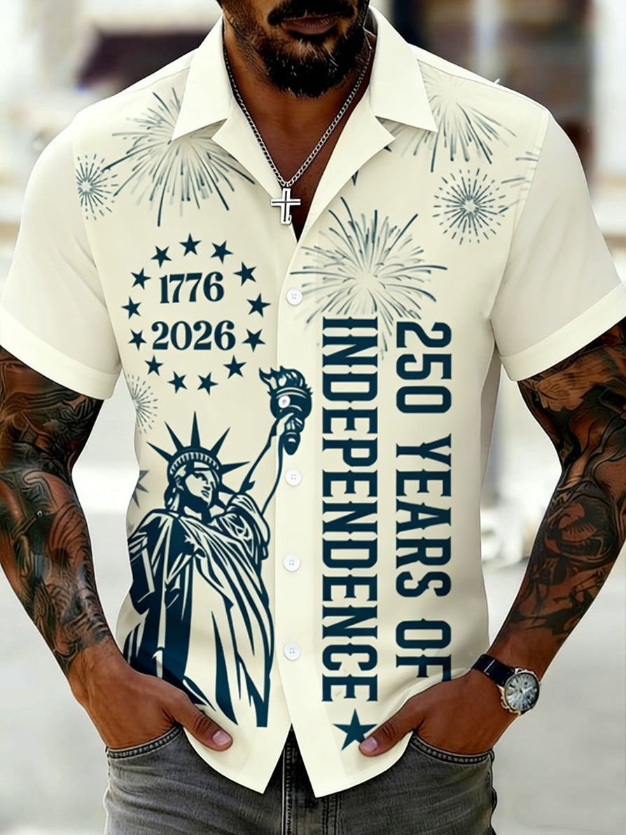 USA 250 Years Of Independence Hawaiian Shirt Statue Of Liberty Clothing Patriotic Gift