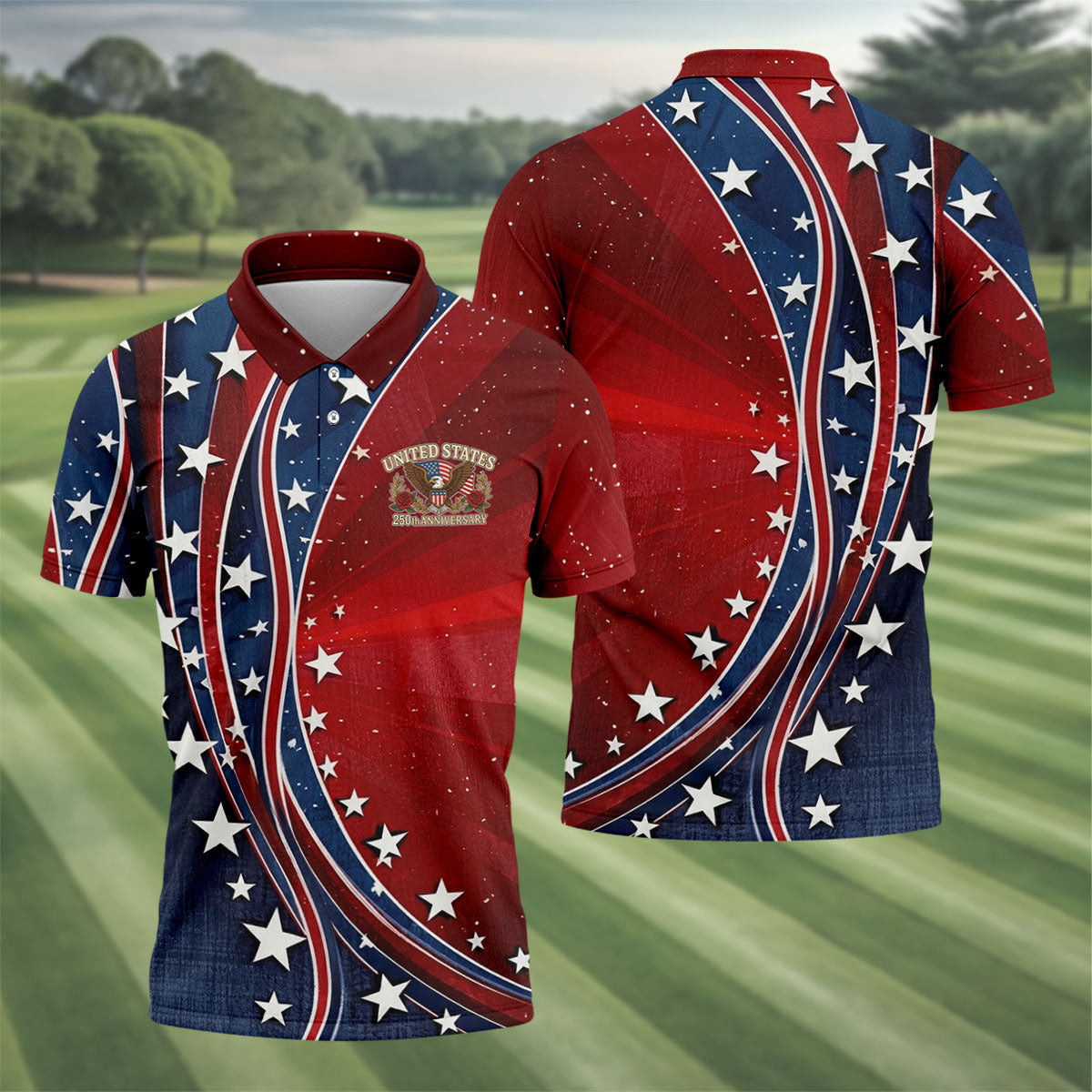 USA 250 Years Of Independence Polo Shirt Mens Patriotic Clothing Gift Ideas For Brother