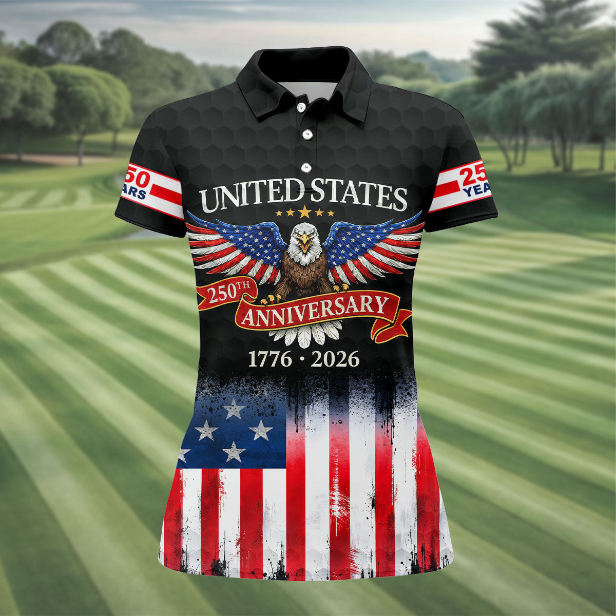 USA 250 Years Of Independence Polo Shirt US Bald Eagle Patriotic Clothing Best Gifts For Mom