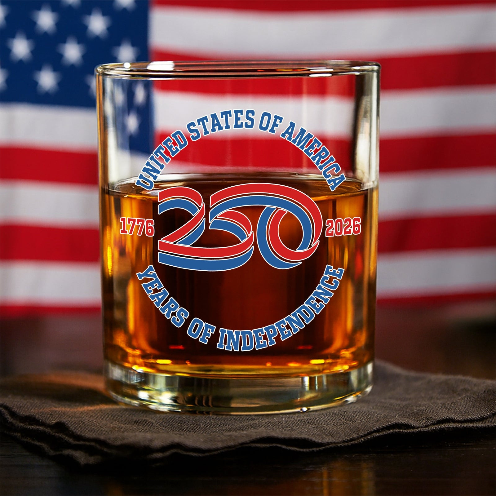 Usa 250 Years Of Independence Whiskey Glass America 250 Merchandise Patriotic Themed Gifts