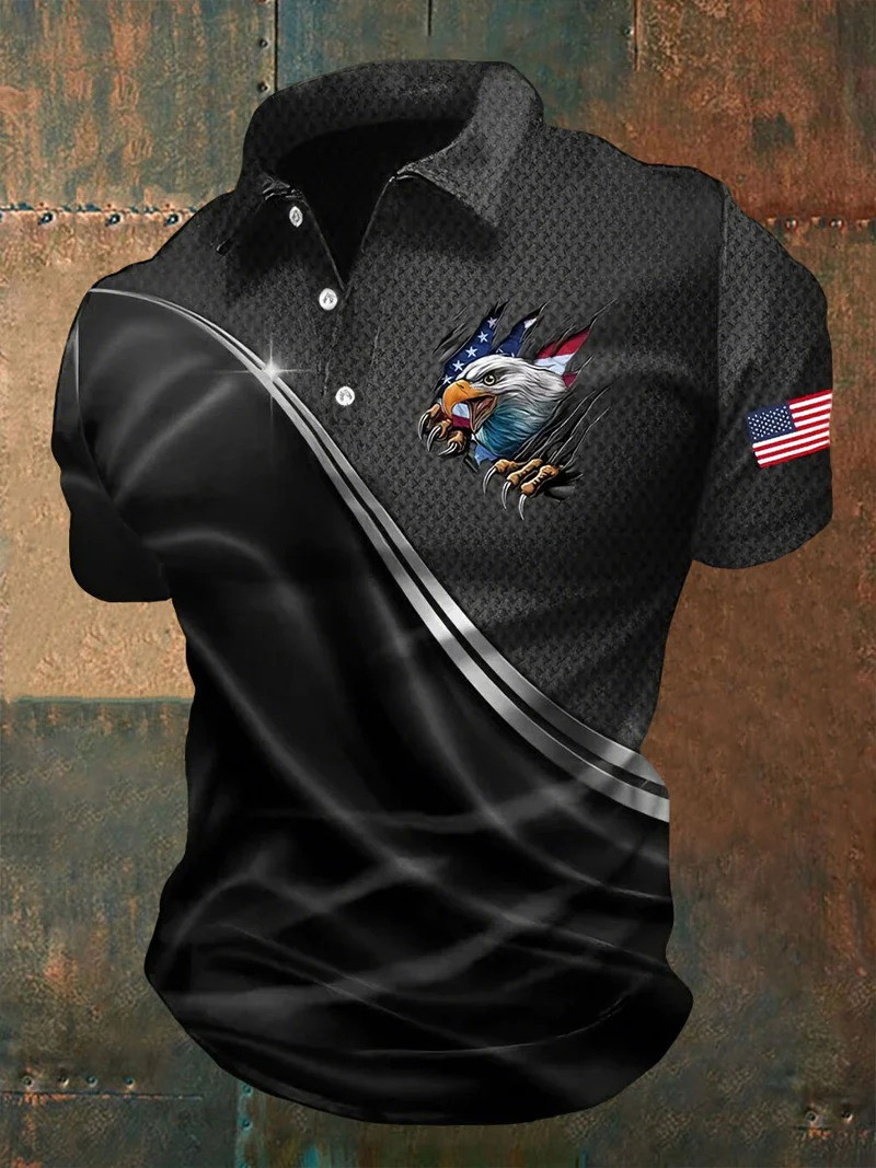 USA 250 Years Of Liberty Polo Shirt Patriotic Eagle Clothing Unique Gift For Dad