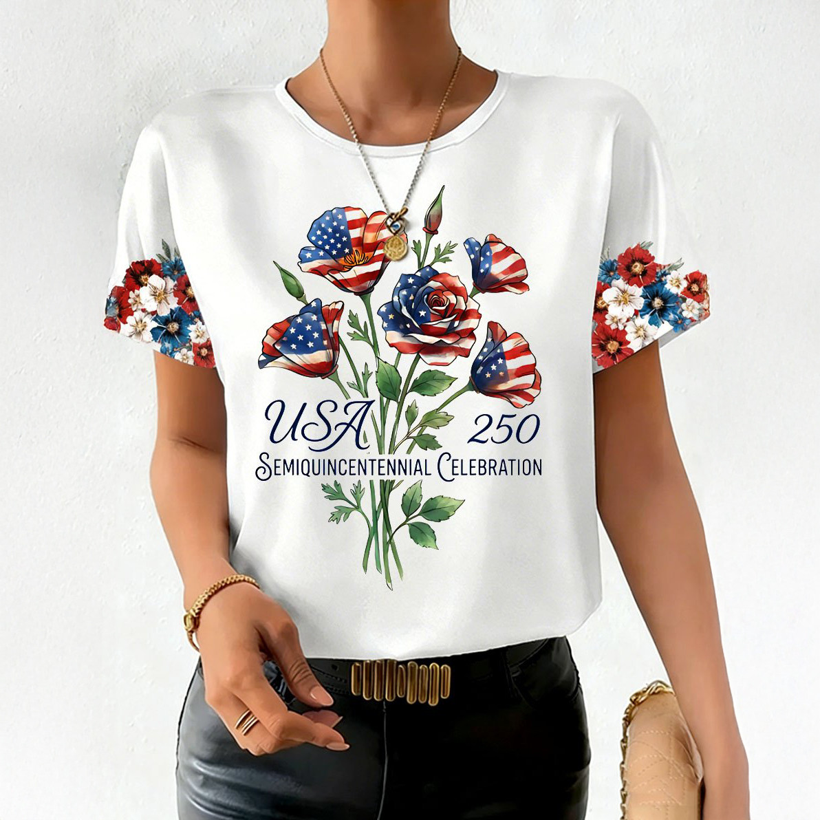 USA 250 Years Semiquincentennital T-Shirt Fourth Of July Clothes Patriots Gift Idea