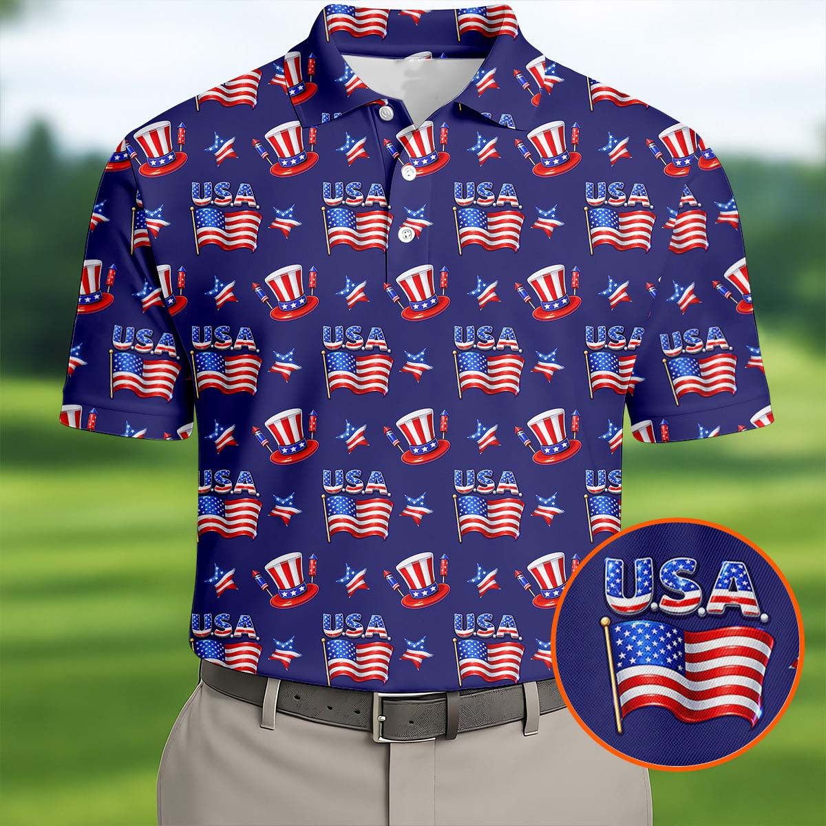 USA 250 Years Strong Polo Shirt US Flags Uncle Sam Hats Merch Unique Patriotic Gifts