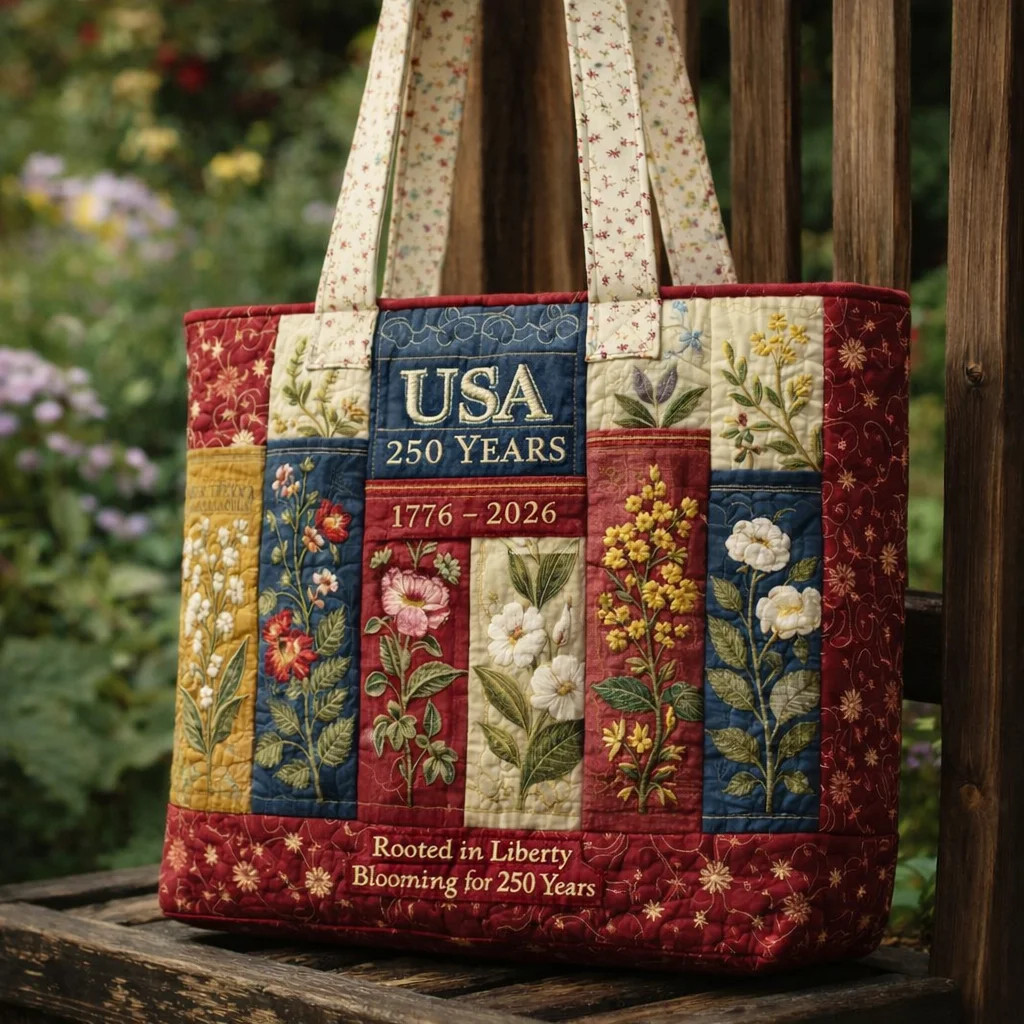 USA 250 Years Tote Bag Rooted In Liberty Blooming For 250 Years Handbag Gift For Mom