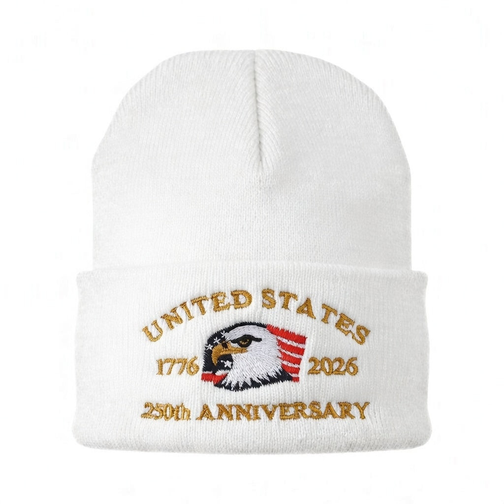 USA 250th Anniversary 1776 2026 Beanie Hat Bald Eagle Patriotic Merch Unique Patriotic Gifts