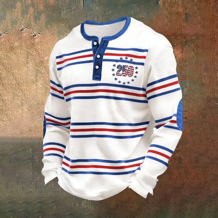 USA 250Th Anniversary 1776 2026 Button Long Sleeve Shirt American Patriot Clothing