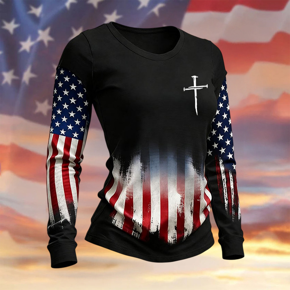 USA 250Th Anniversary 1776 2026 Faith Long Sleeve Shirt America's 250th Birthday Apparel