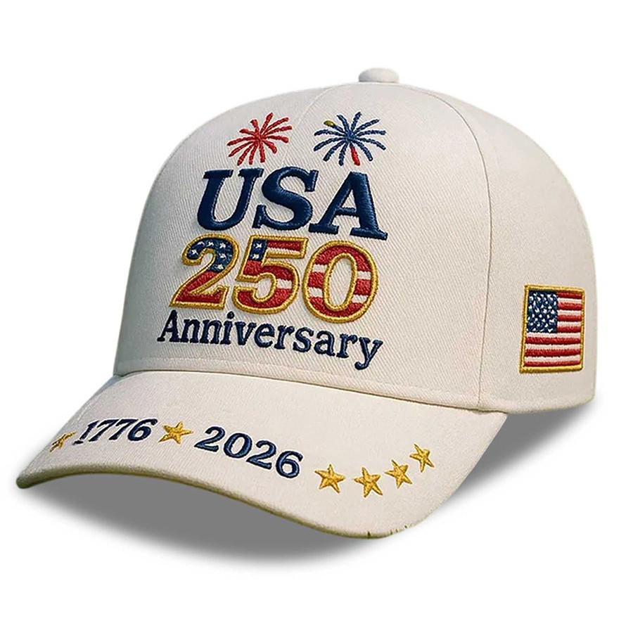 USA 250th Anniversary 1776 2026 Fireworks Hat America's Birthday Baseball Cap Patriotic Men Gift