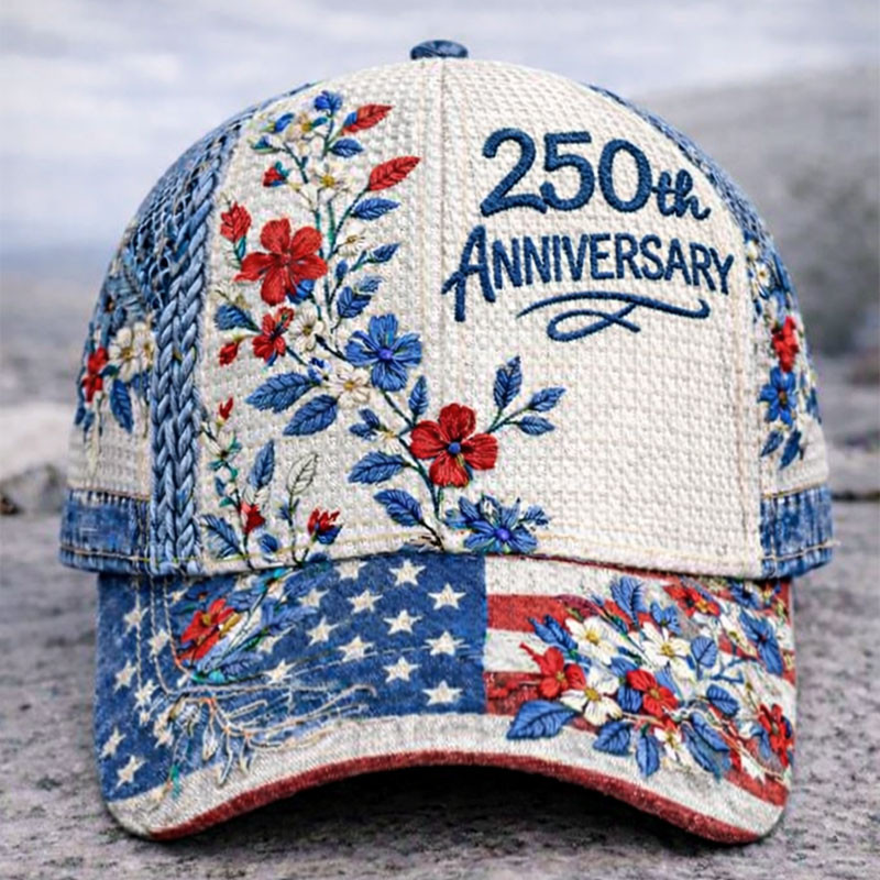 USA 250Th Anniversary 1776 2026 Floral Hat American Flag Art Cap Patriotic Gift For Husband