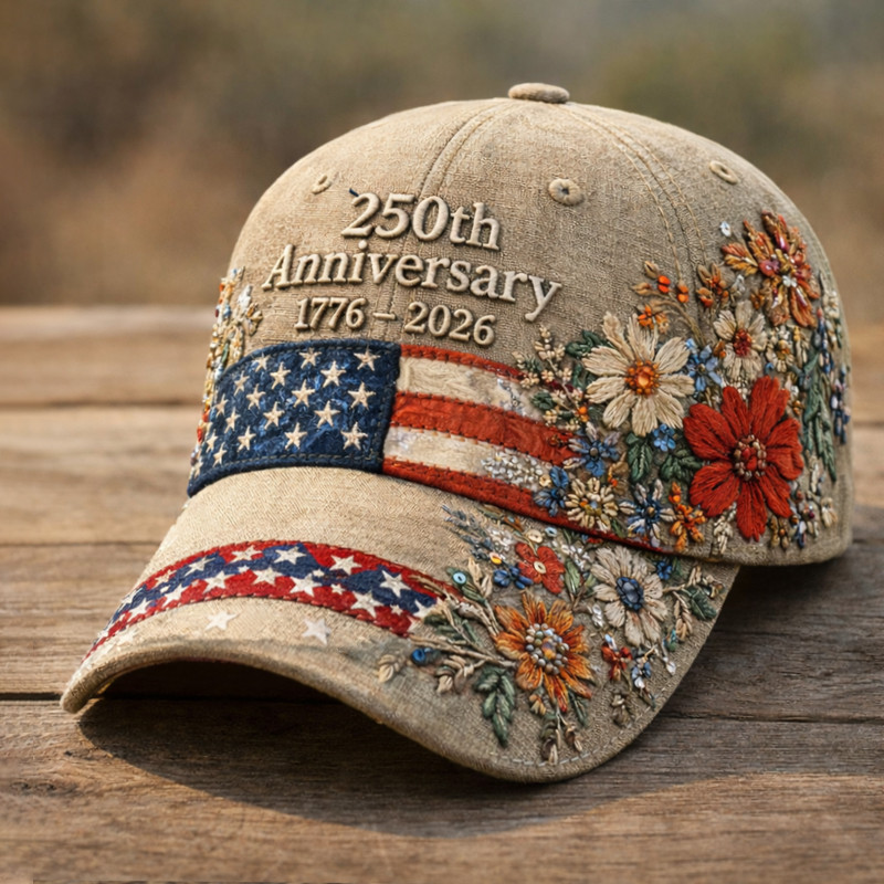 USA 250Th Anniversary 1776 2026 Floral Hat America's Birthday Baseball Cap Gift Ideas