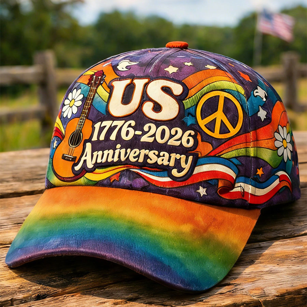 USA 250Th Anniversary 1776 2026 Hat Hippie Style Cap America's Birthday Gift