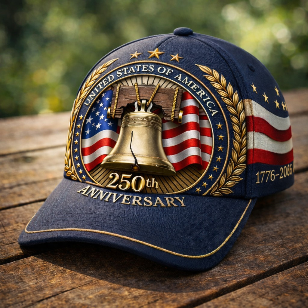 USA 250Th Anniversary 1776 2026 Hat Liberty Bell Graphic Independence Day Baseball Cap