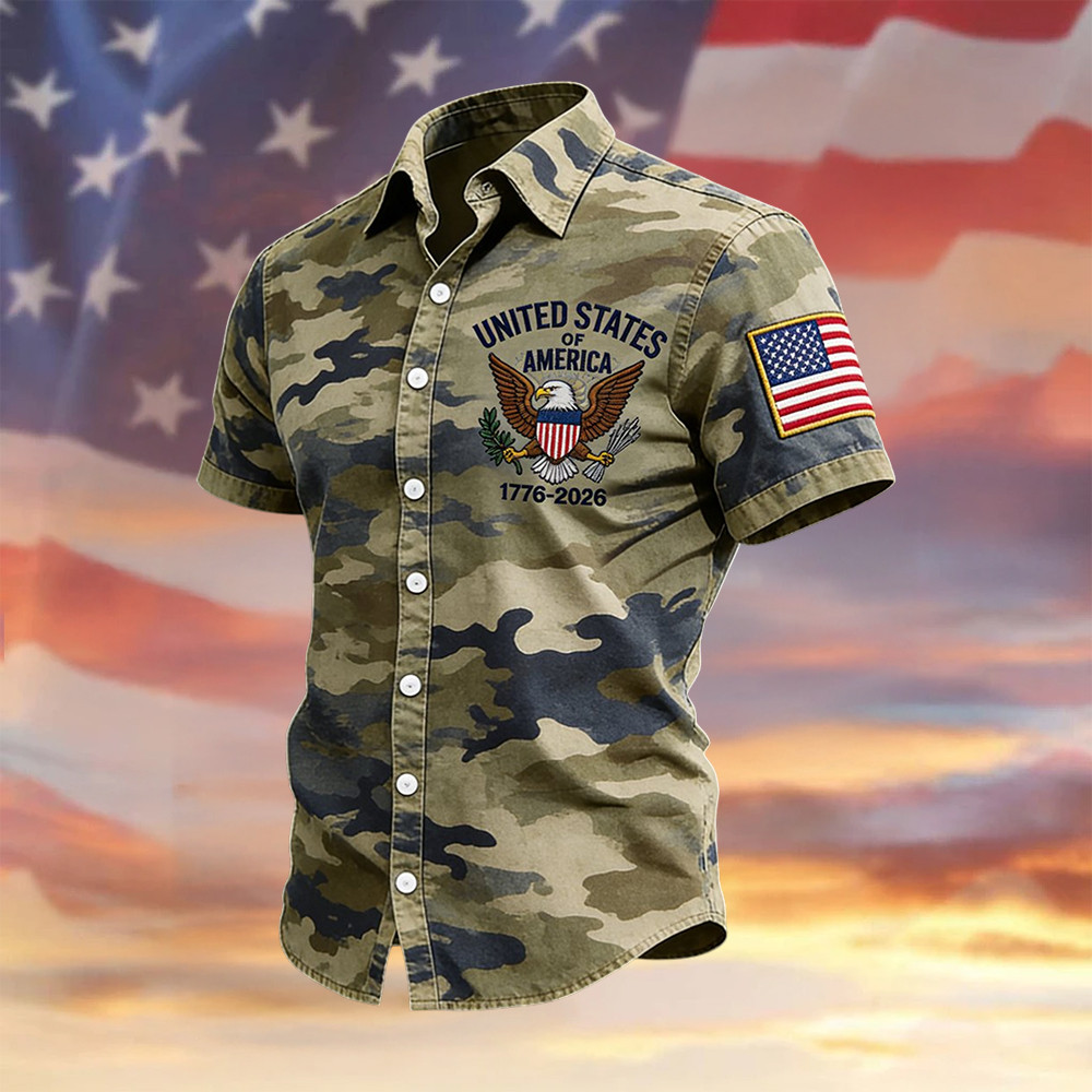 USA 250Th Anniversary 1776 2026 Hawaiian Shirt Fourth Of July Clothes Gift For Patriotic Men
