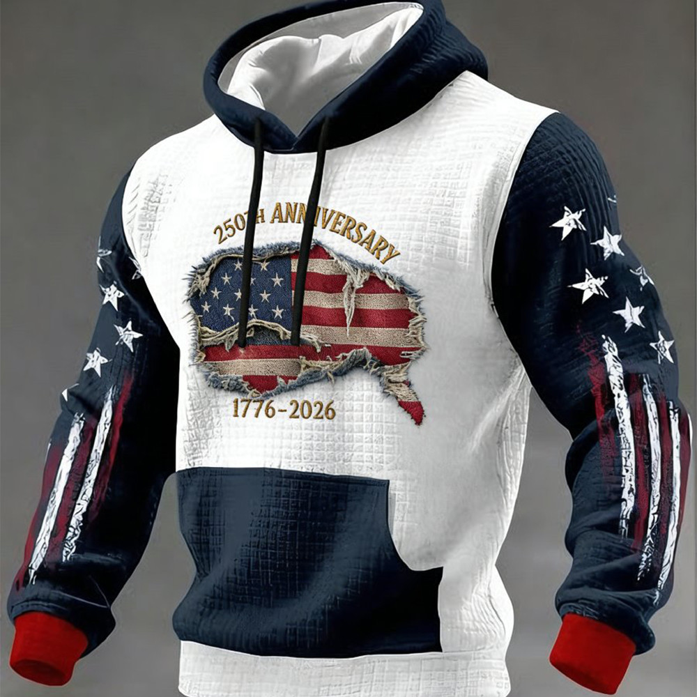 USA 250Th Anniversary 1776 2026 Hoodie American Flag Graphic Hoodie Cool Gifts For Him