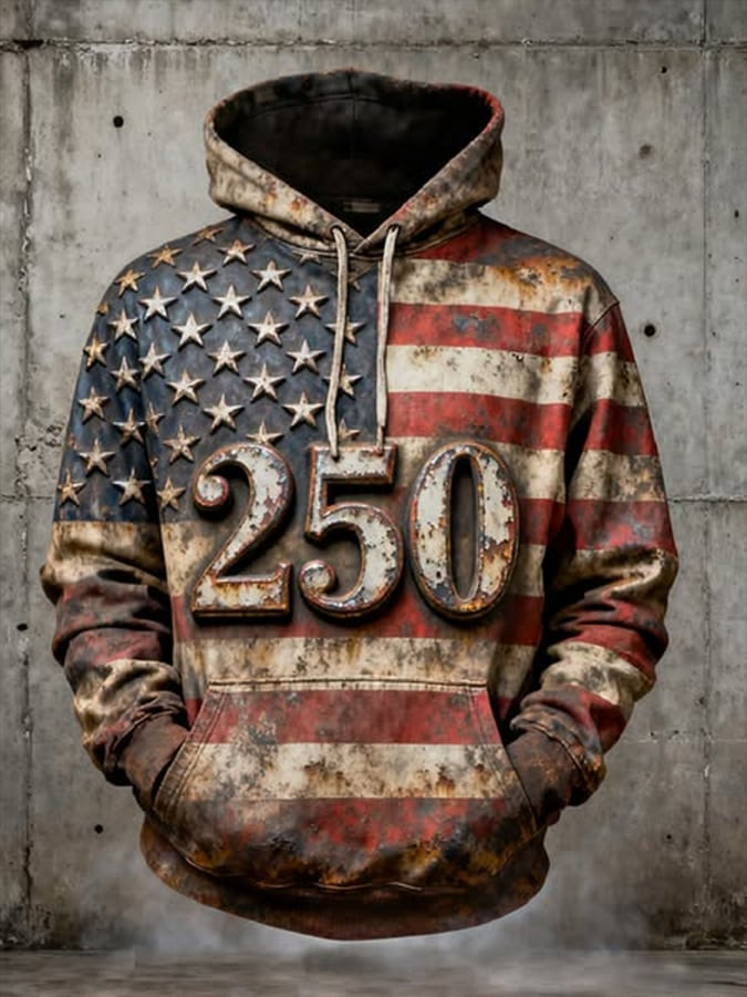 USA 250Th Anniversary 1776 2026 Hoodie American Flag Pattern Hoodie Gifts For Patriots