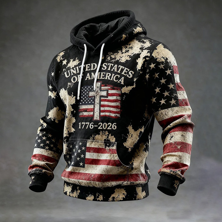 USA 250Th Anniversary 1776 2026 Hoodie America's 250 Birthday Apparel Patriotic Gift For Men