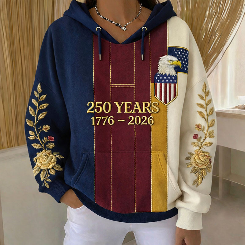 USA 250Th Anniversary 1776 2026 Hoodie Fourth Of July Clothing Patriotic Present