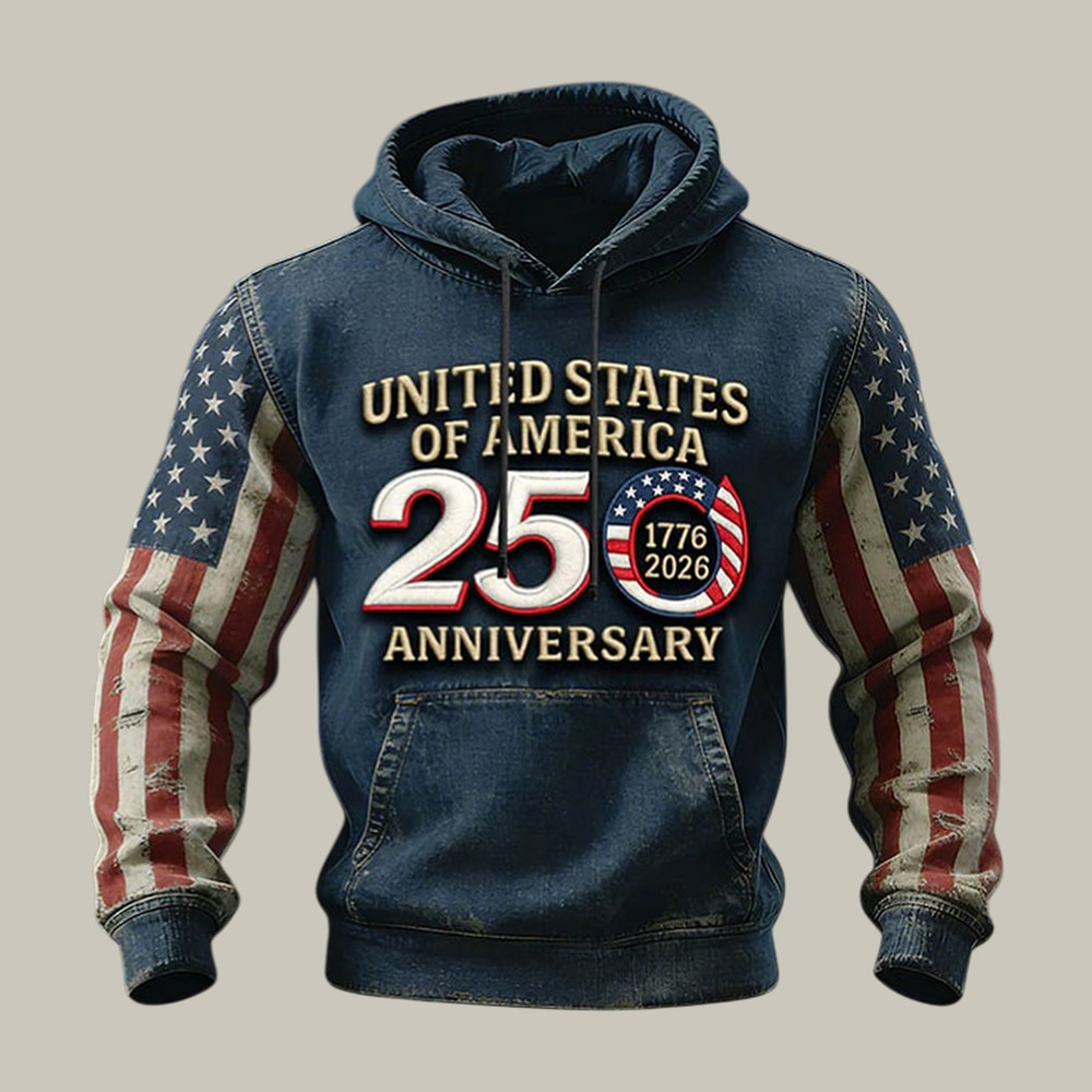 USA 250th Anniversary 1776 2026 Hoodie July 4th Hooded Sweatshirt Patriotic Present Idea