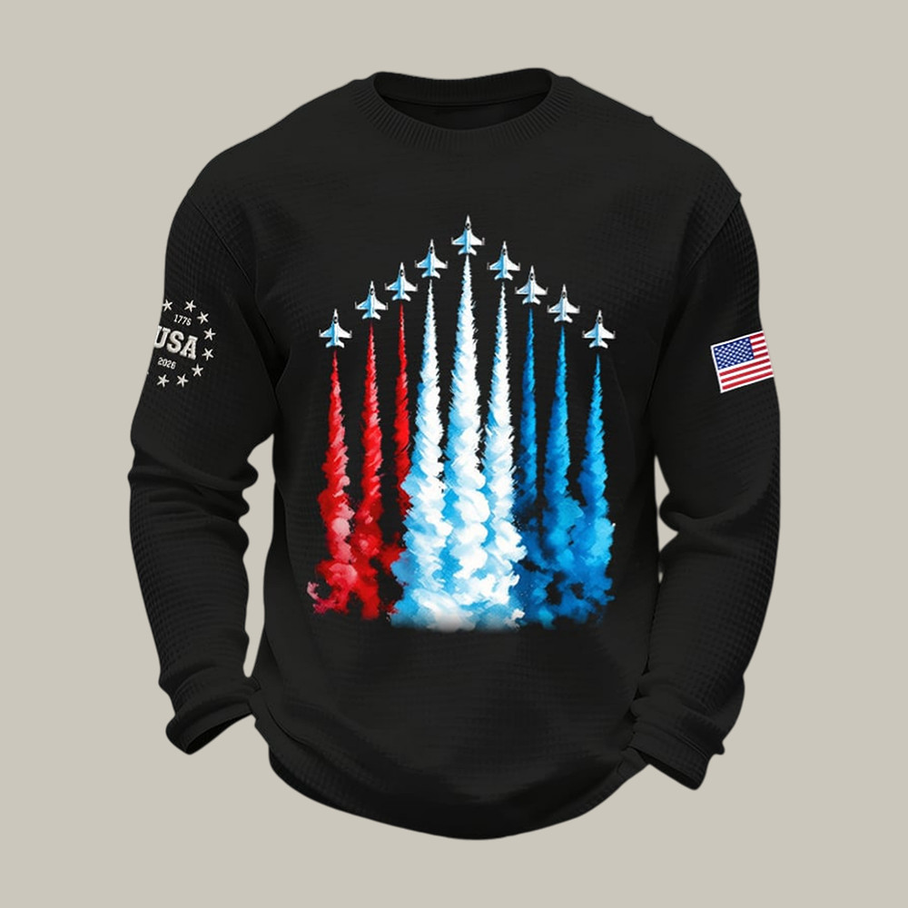 USA 250Th Anniversary 1776 2026 Jets Flying Long Sleeve Shirt America's Birthday Apparel