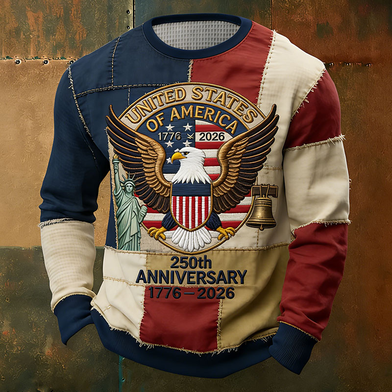 USA 250th Anniversary 1776 2026 Long Sleeve Shirt America's 250th Birthday Apparel Patriotic Gift