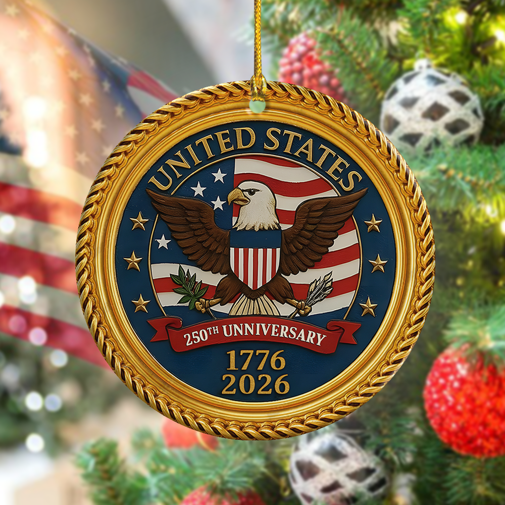 USA 250th Anniversary 1776 2026 Ornament America's 250 Birthday Ornament Patriotic Decor