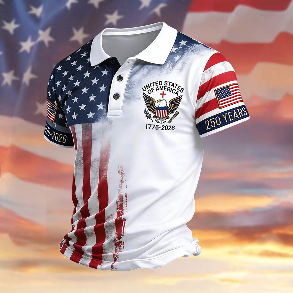 USA 250Th Anniversary 1776 2026 Polo Shirt Fourth Of July Merch Cool Gift For Patriots