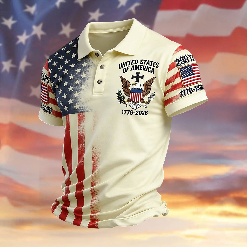 USA 250Th Anniversary 1776 2026 Polo Shirt Patriotic Apparel Independence Day 2026 Gift