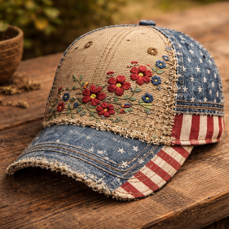 USA 250Th Anniversary 1776 2026 Poppy Flower Hat Fourth Of July Baseball Cap