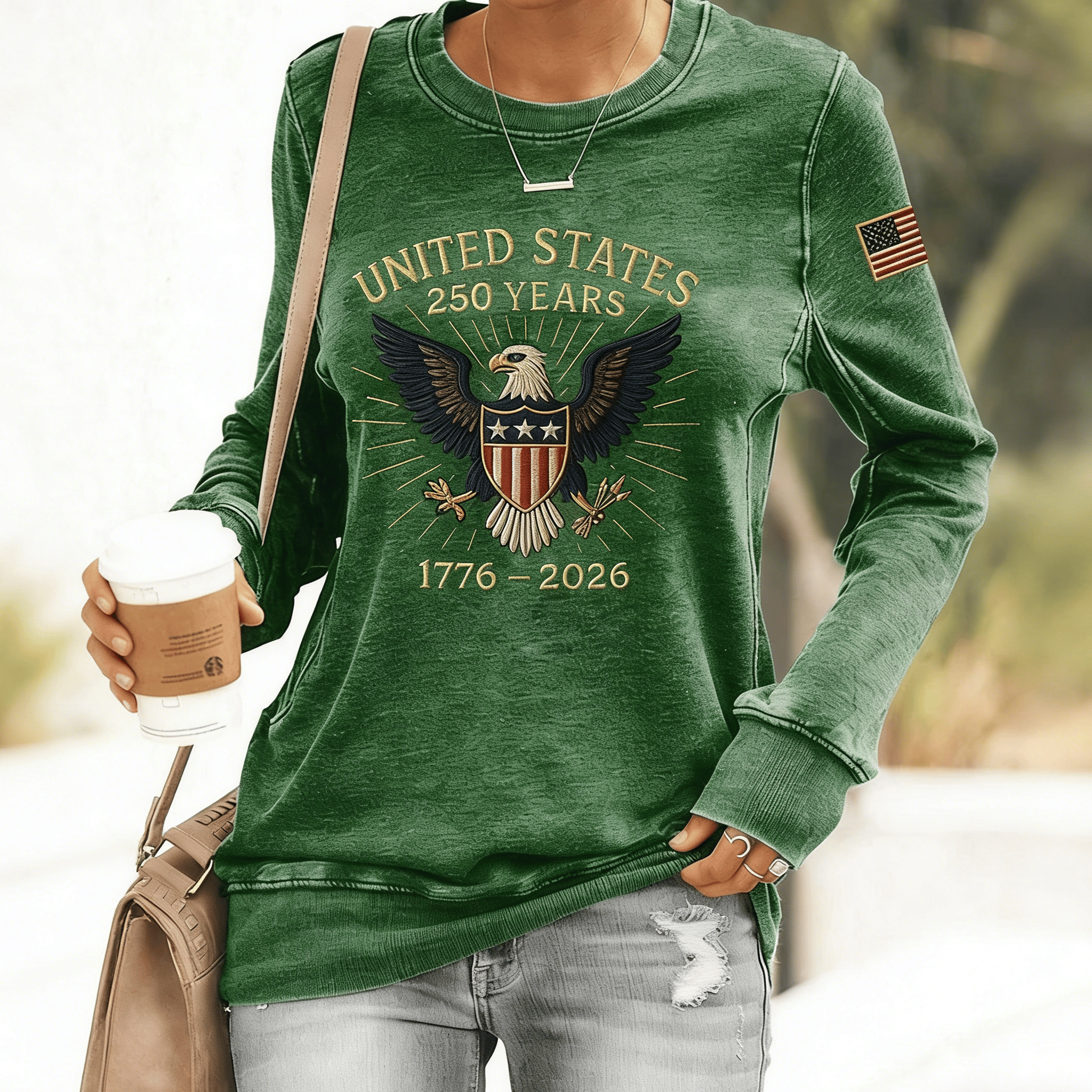 USA 250th Anniversary 1776 2026 Sweatshirt Independence Day 2026 Clothing Patriotic Gifts