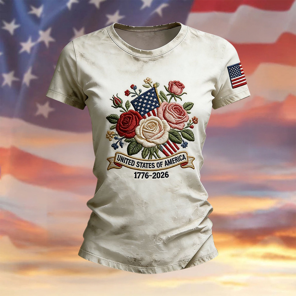 USA 250Th Anniversary 1776 2026 T-Shirt Fourth Of July Merch Cool Gift For Girlfriend