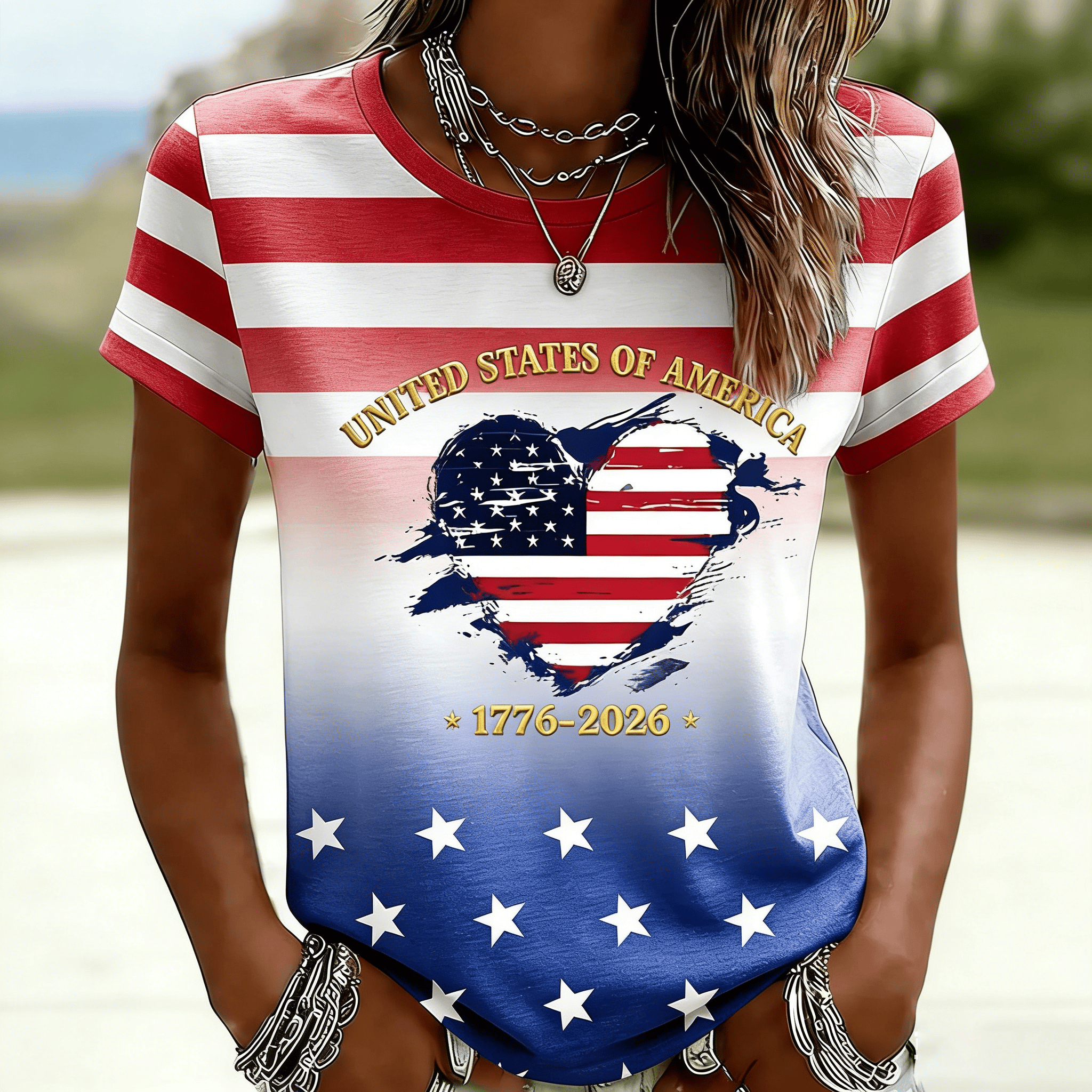 USA 250Th Anniversary 1776 2026 T-Shirt Fourth Of July Shirt Independence Day Merch