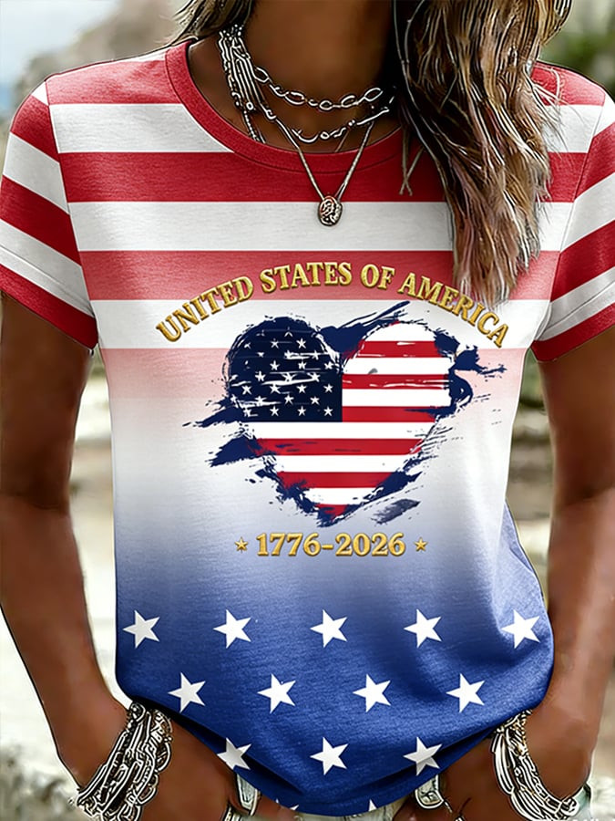 USA 250th Anniversary 1776 2026 T-Shirt Patriotic Clothes Best 4Th Of July Presents