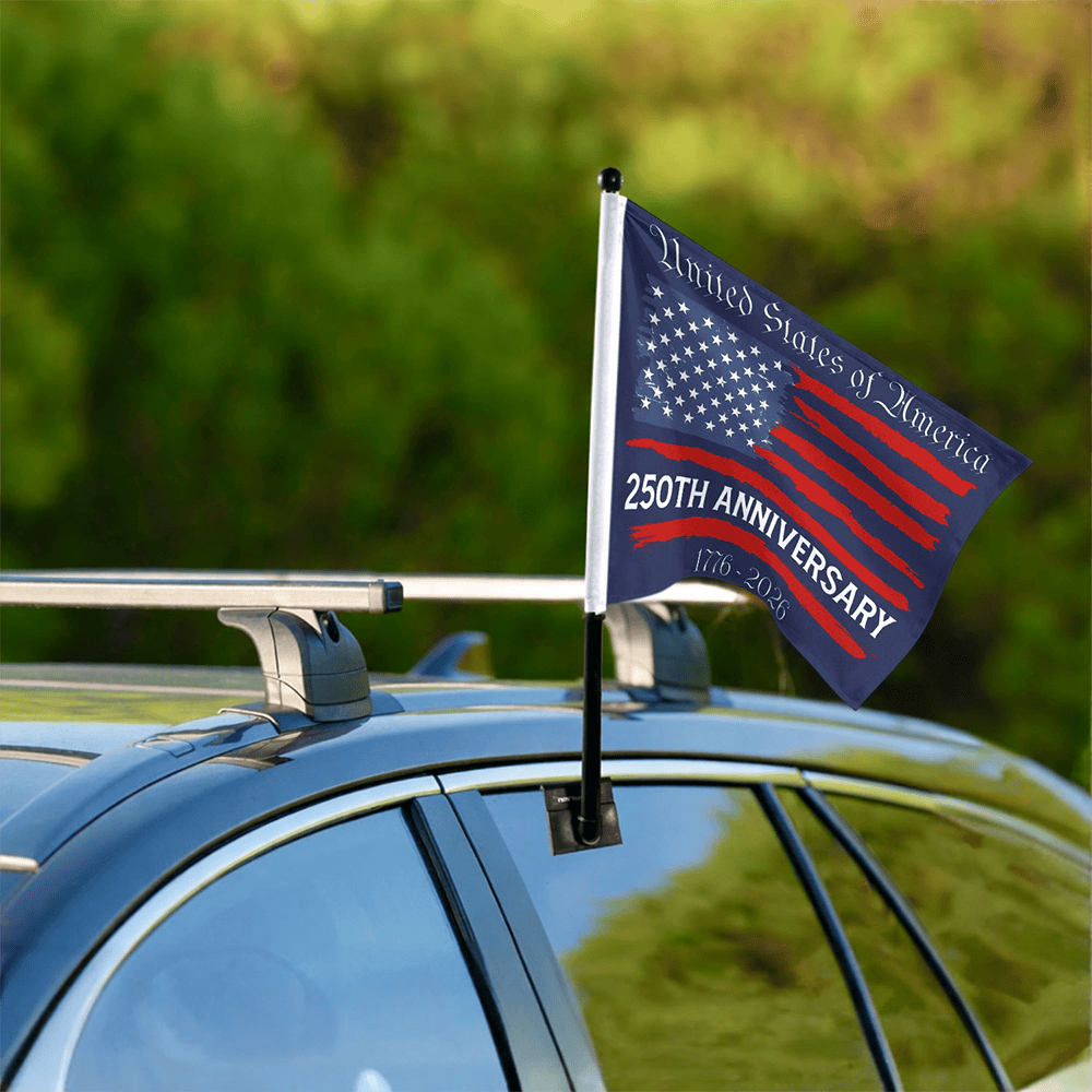 USA 250th Anniversary 1776 2026 US Flag Independence Day Flag Car Decor