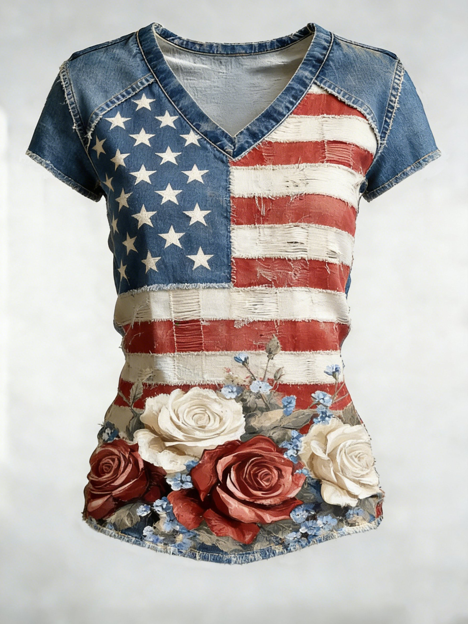 USA 250Th Anniversary 1776 2026 V-Neck Shirt Independence Day 2026 Clothes Gift Ideas For Her