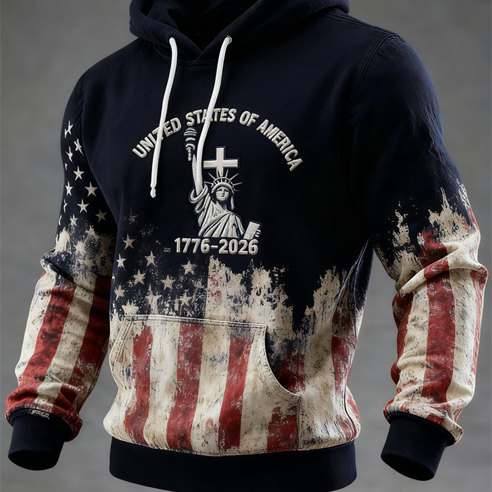 USA 250Th Anniversary 1776 2026 Vintage Hoodie 4Th Of July Merch Unique Present For Men