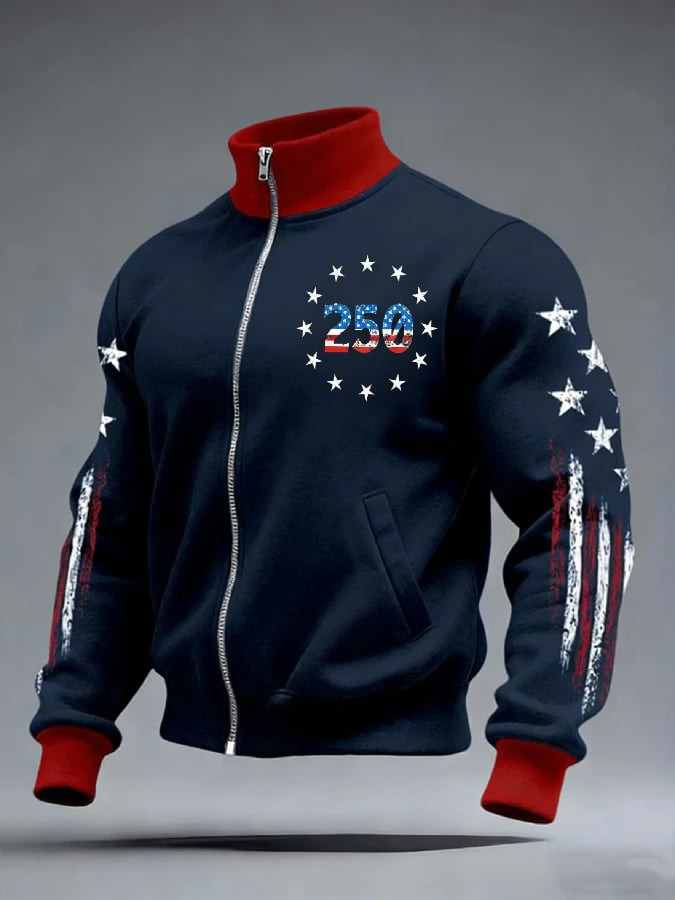 USA 250th Anniversary 1776 2026 Zip Sweatshirt American Flag Clothing Gift Ideas For Patriots