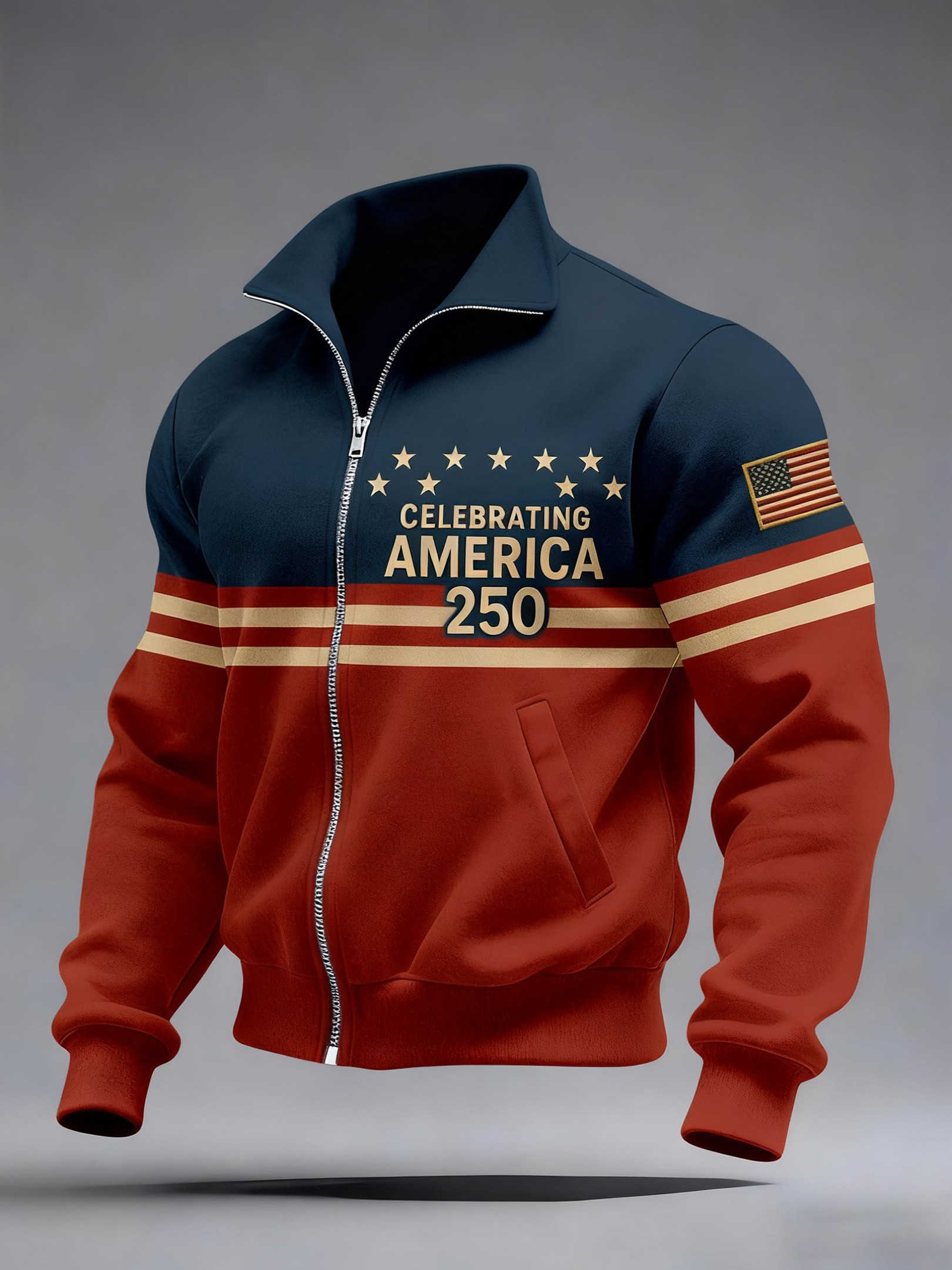 USA 250th Anniversary 1776 2026 Zip Sweatshirt Patriotic Clothing Gifts For Husband