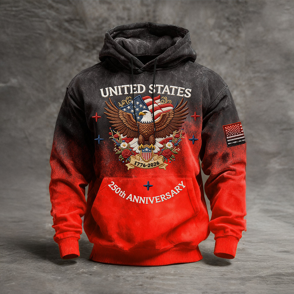 USA 250Th Anniversary American Flag Hoodie 4th Of July Clothing Independence Day Gifts