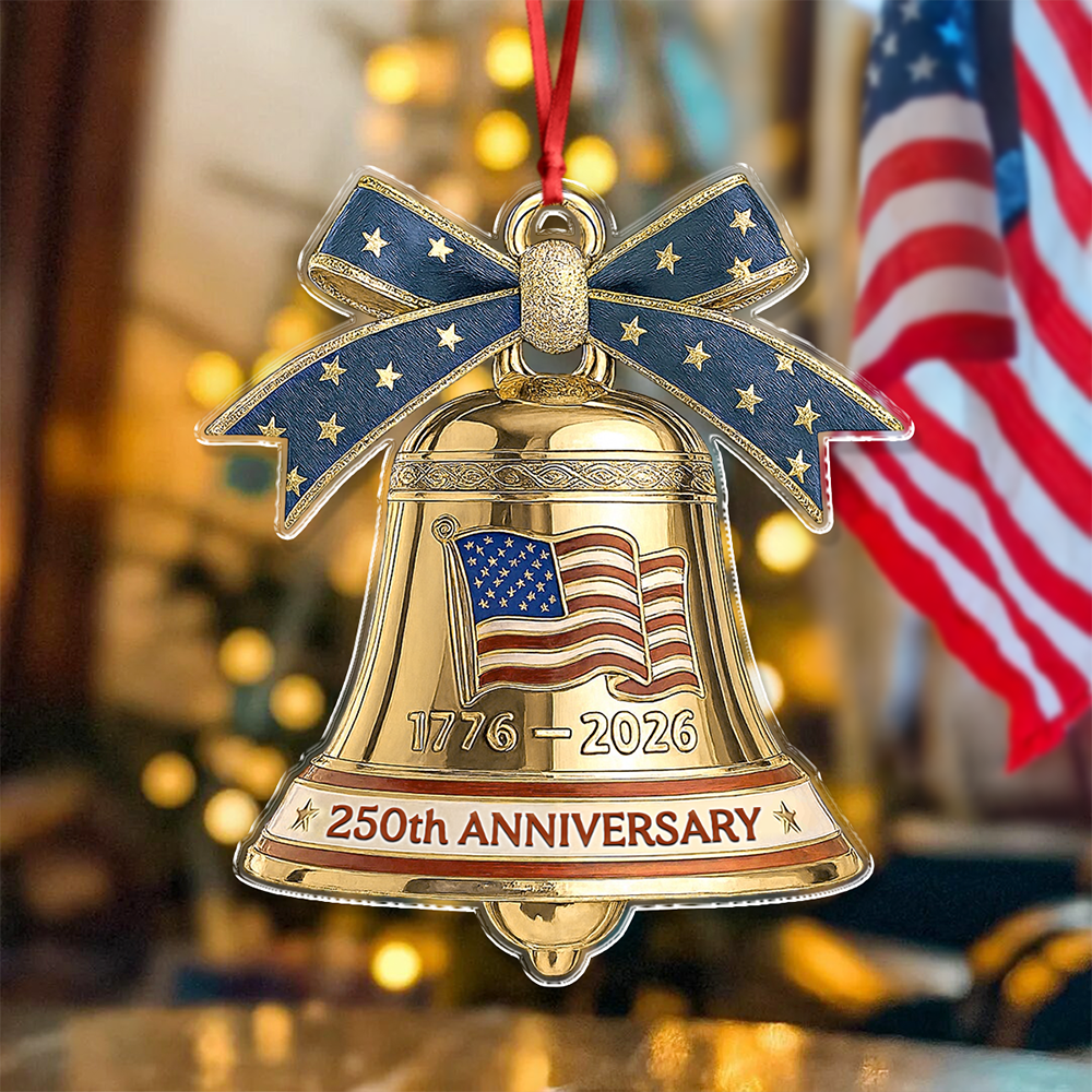 USA 250th Anniversary Bell Ornament 1776 2026 Fourth Of July Ornament
