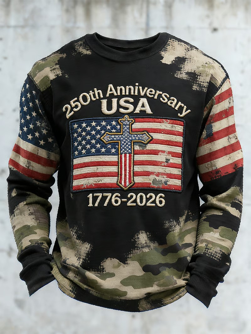 USA 250Th Anniversary Camo Long Sleeve Shirt 4Th Of July Attire Patriotic Clothing