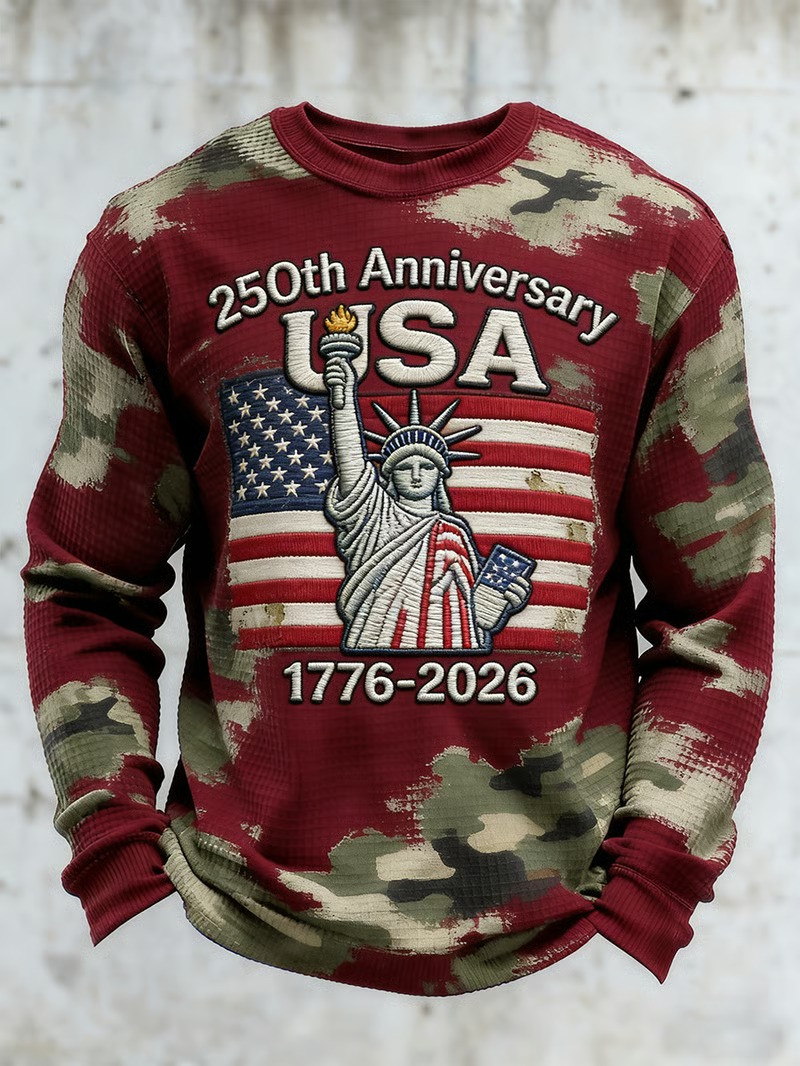 USA 250Th Anniversary Camo Long Sleeve Shirt 4Th Of July Wear Patriotic Gifts For Men