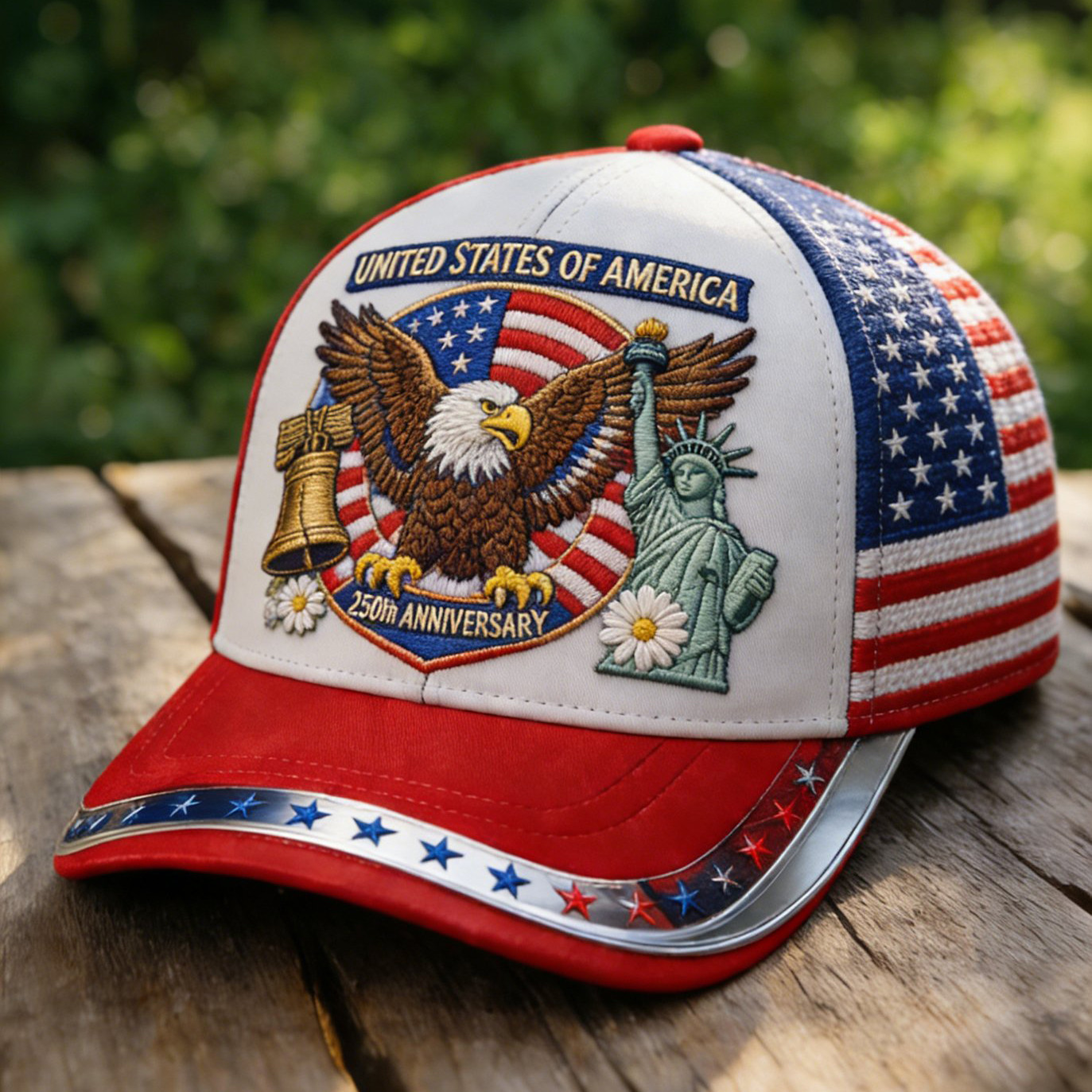 USA 250th Anniversary Commemorative Hat Patriotic Eagle Baseball Cap July 4 Gift