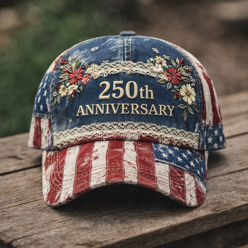 USA 250Th Anniversary Floral Hat 1776 2026 Merch July 4th Present Ideas
