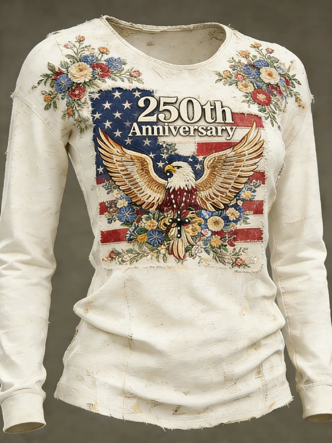 USA 250th Anniversary Floral Long Sleeve Shirt America's 250 Birthday Apparel Gift Ideas USA 250th Anniversary Floral Long Sleeve Shirt America's 250 Birthday Apparel Gift Ideas