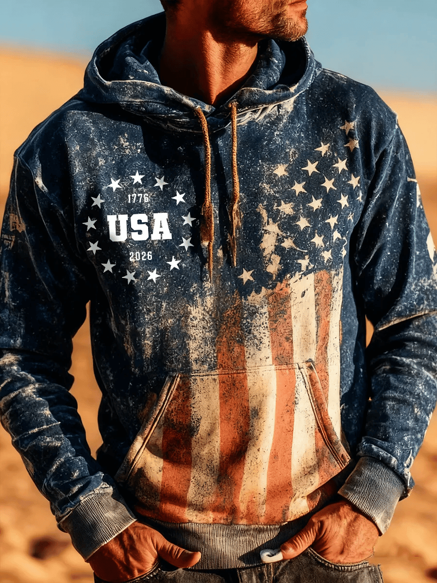 USA 250th Anniversary Hoodie America Flag 1776 2026 Hooded Sweatshirt Patriotic Presents