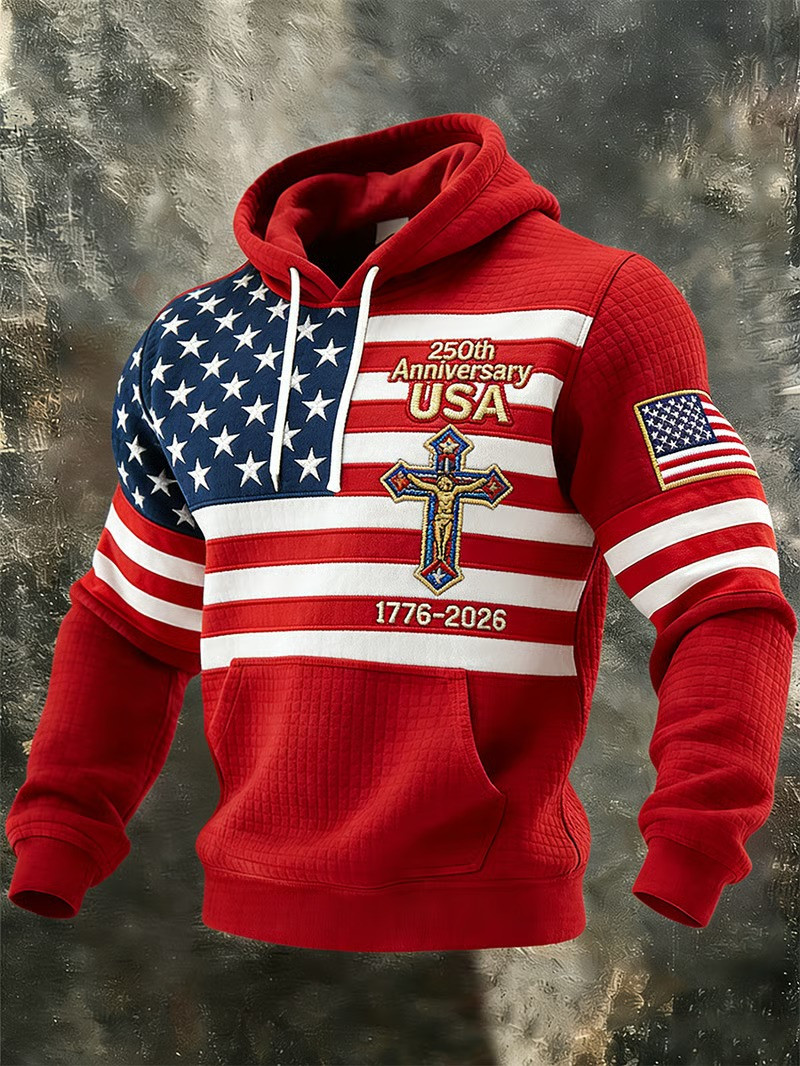 USA 250Th Anniversary Hoodie American Flag Outfit For Men 4Th Of July Gifts Idea