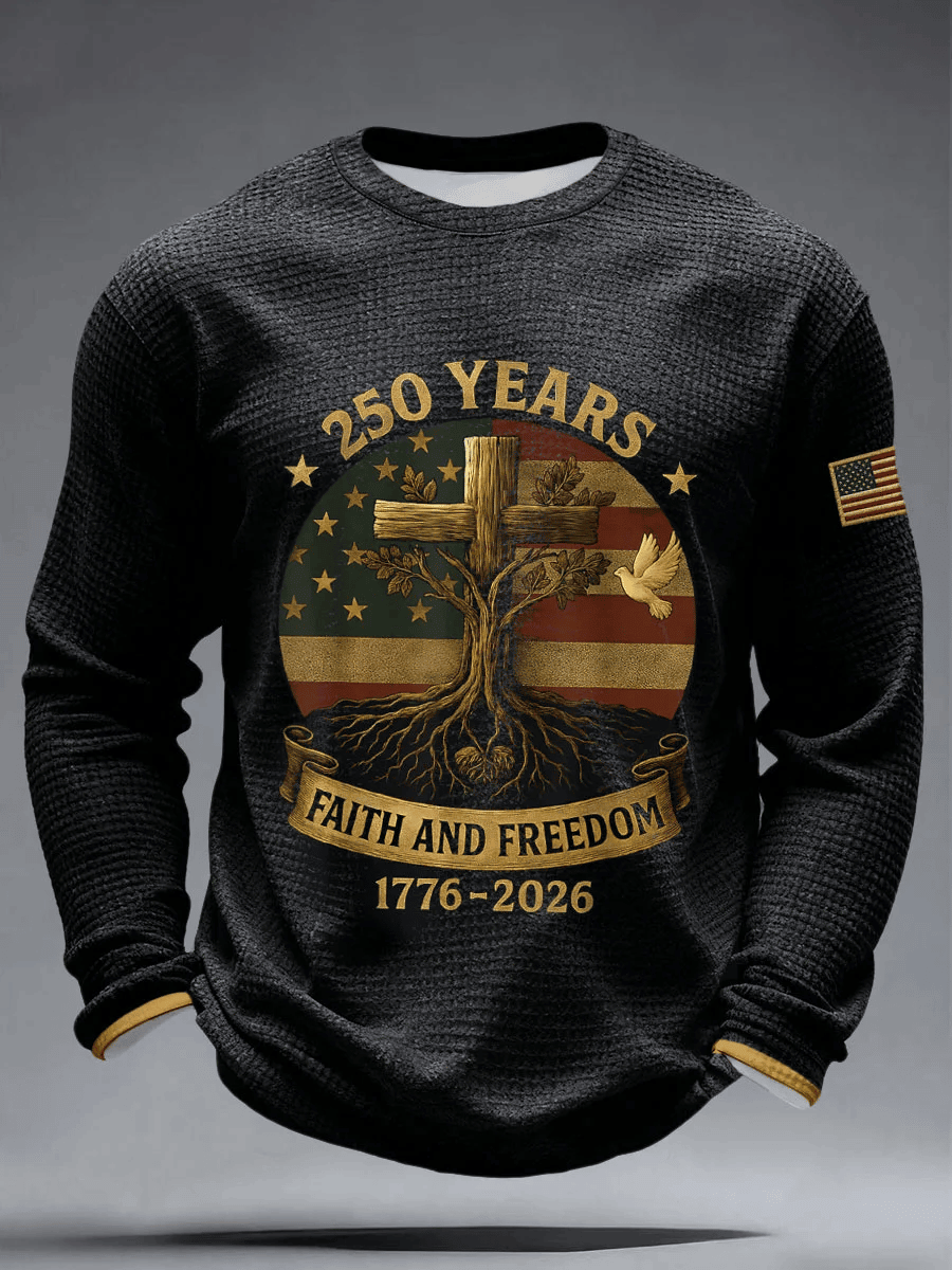 USA 250th Anniversary Long Sleeve Shirt 1776 2026 Faith And Freedom Clothing Christian Gifts
