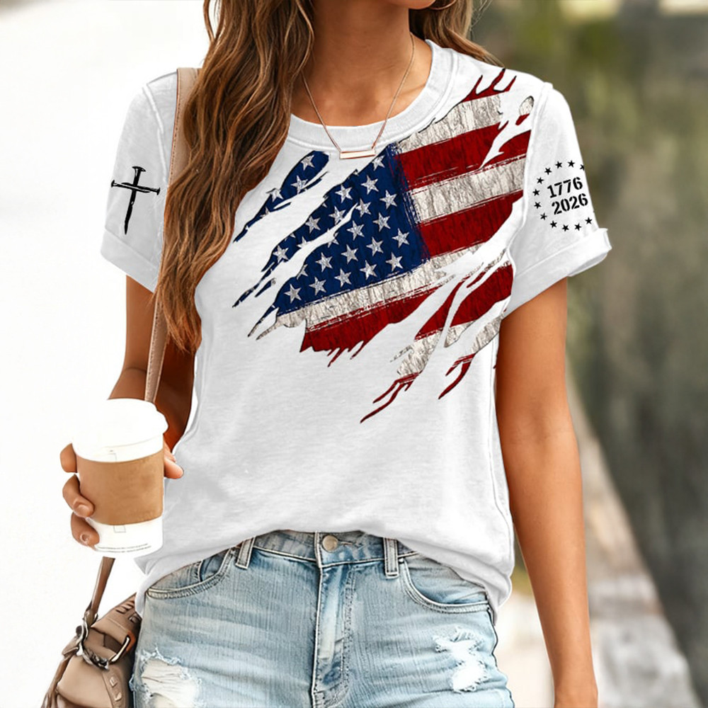 USA 250th Anniversary National Flag 1776 2026 T-Shirt America's Birthday Shirt 1776 2026 Merch