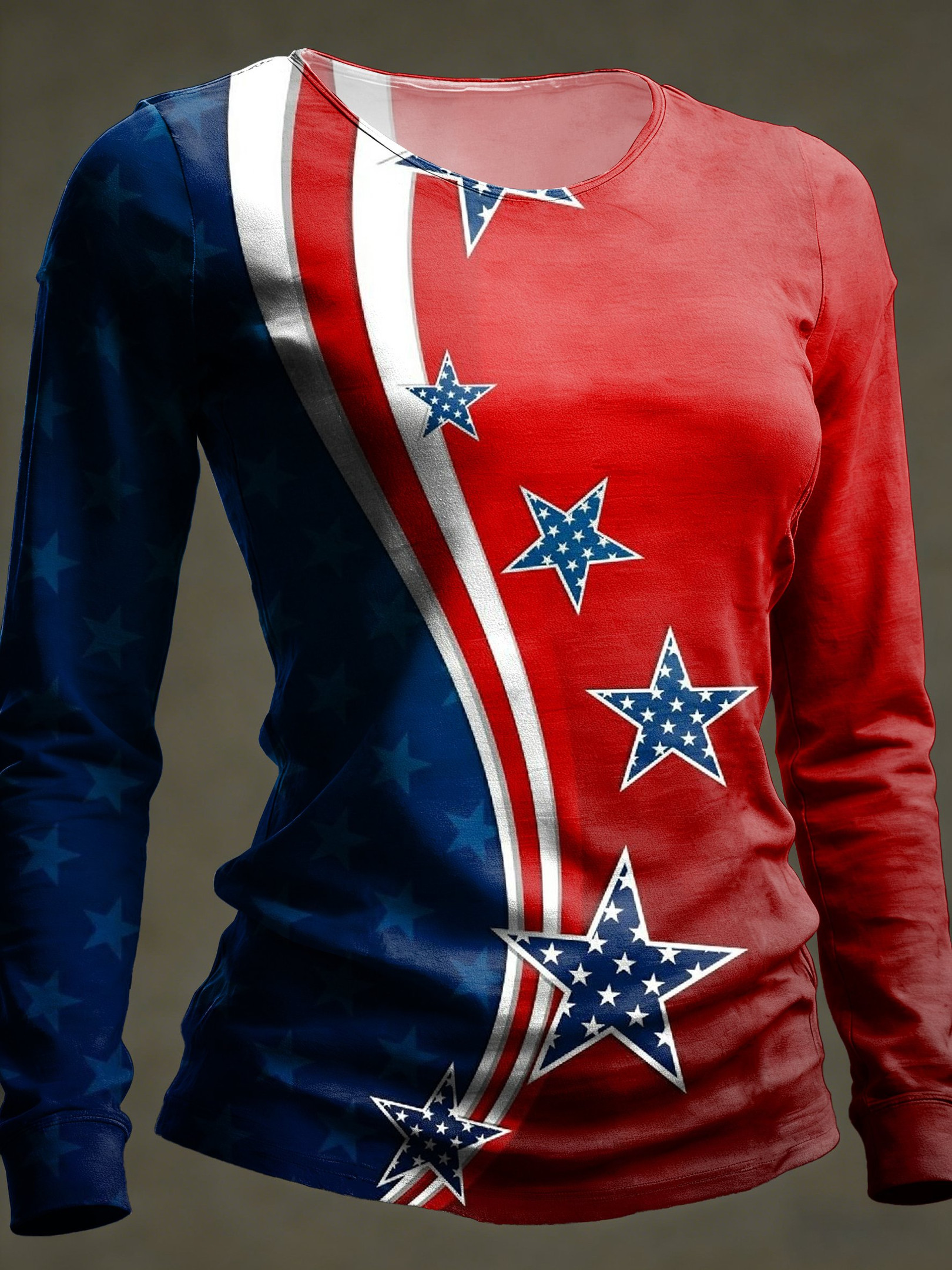 USA 250th Anniversary National Flag Long Sleeve Shirt 4Th Of July Women's Apparel Gifts Ideas