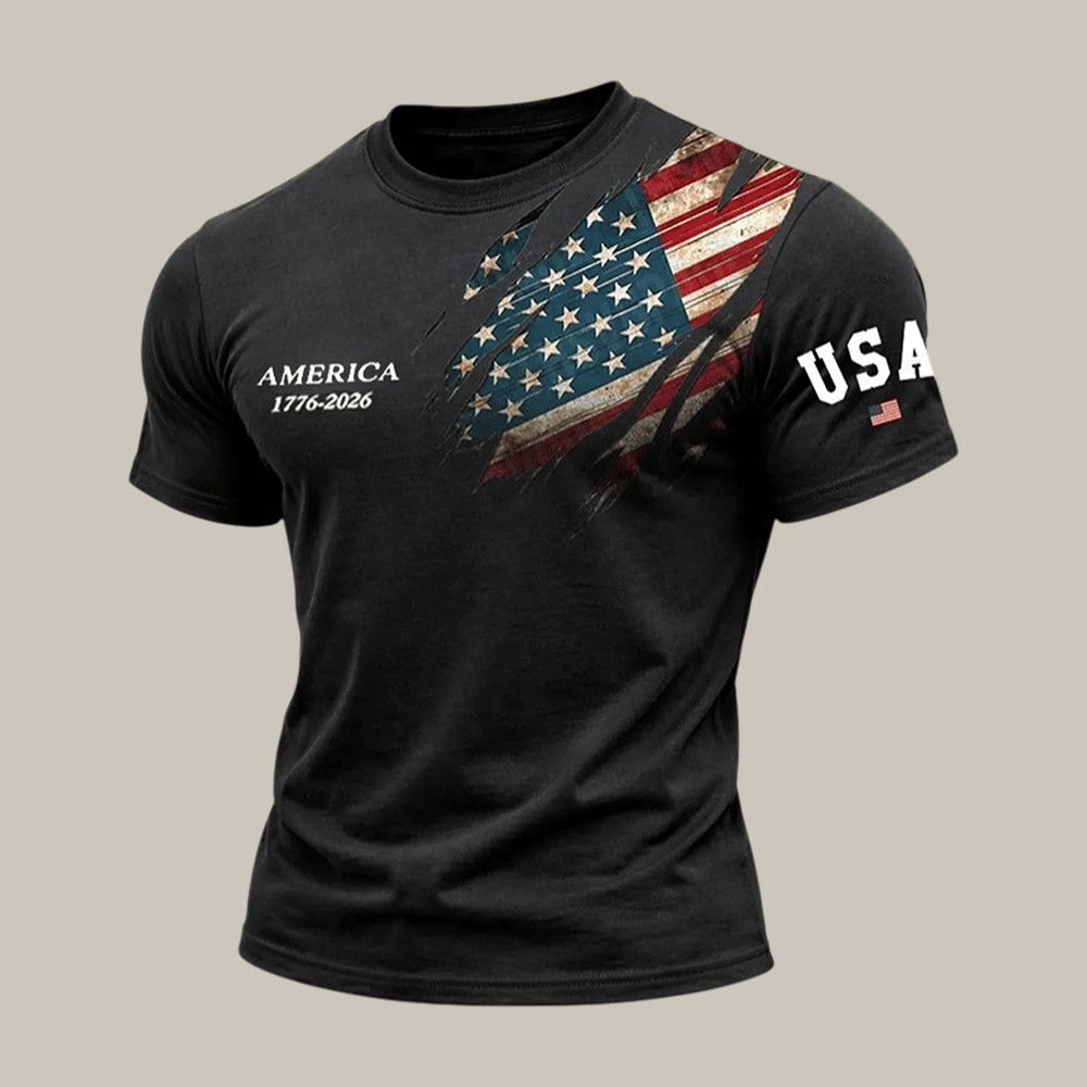 USA 250th Anniversary National Flag T-Shirt 1776 2026 Merch Independence Day Gift